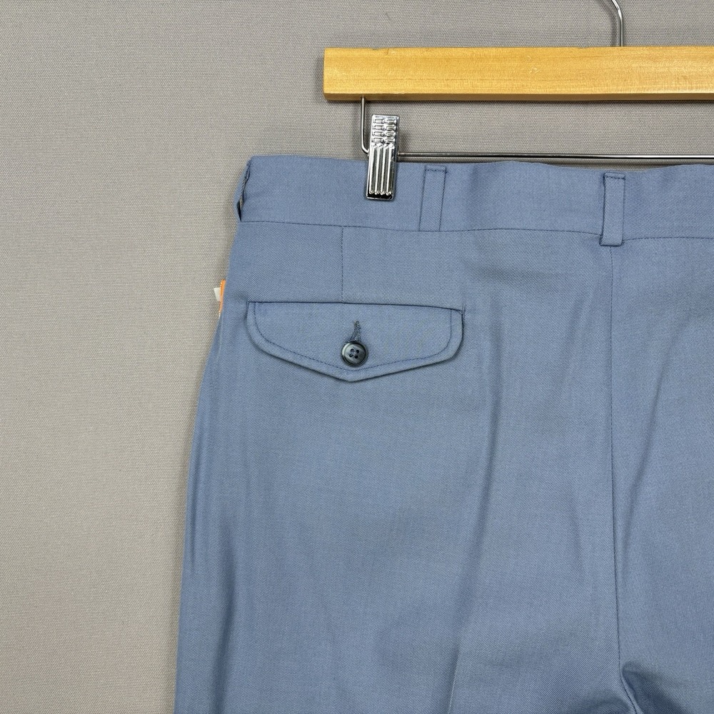 VTG 70's Gallery by Haggar 36x30 Blue Dacron Deadstock Leisure Dress Pants NWT - Picture 7 of 16